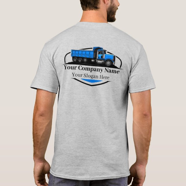 Camiseta Empresa de transporte de camiones de volquete prof (Reverso)