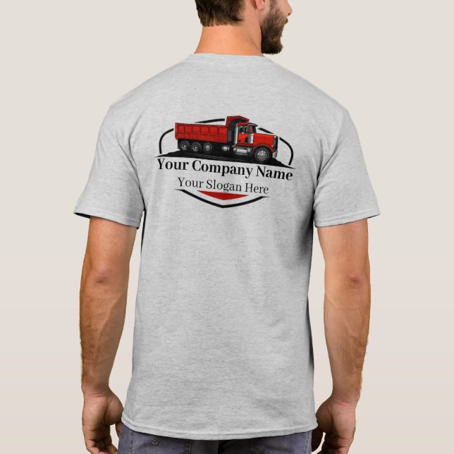Camiseta Empresa de transporte de camiones de volquete prof (Reverso)