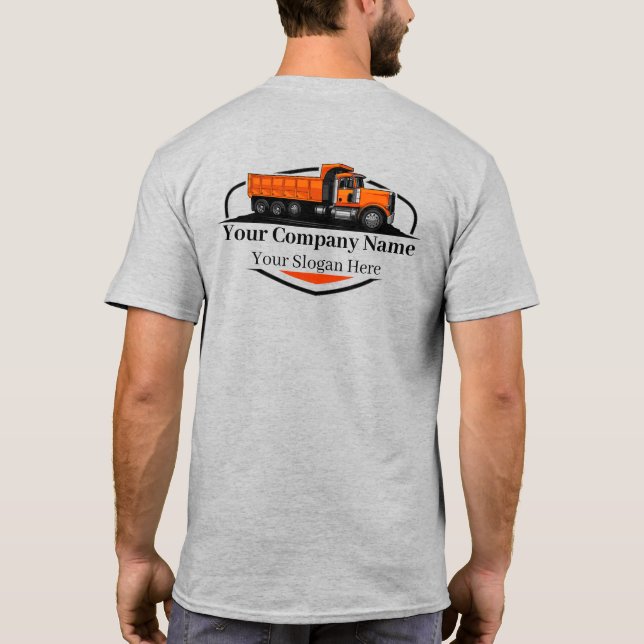 Camiseta Empresa de transporte de camiones de volquete prof (Reverso)