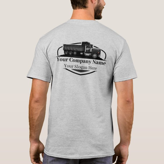 Camiseta Empresa de transporte de camiones de volquete prof (Reverso)