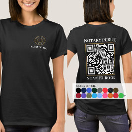 Camiseta Empresa negra profesional QR Code Notary Business