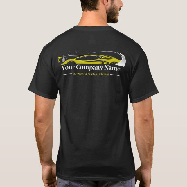 Camiseta Empresa profesional de lavado de automóviles con d (Reverso)