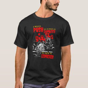 Camiseta Empuja a los zombies para salvar a Leonberger Funn