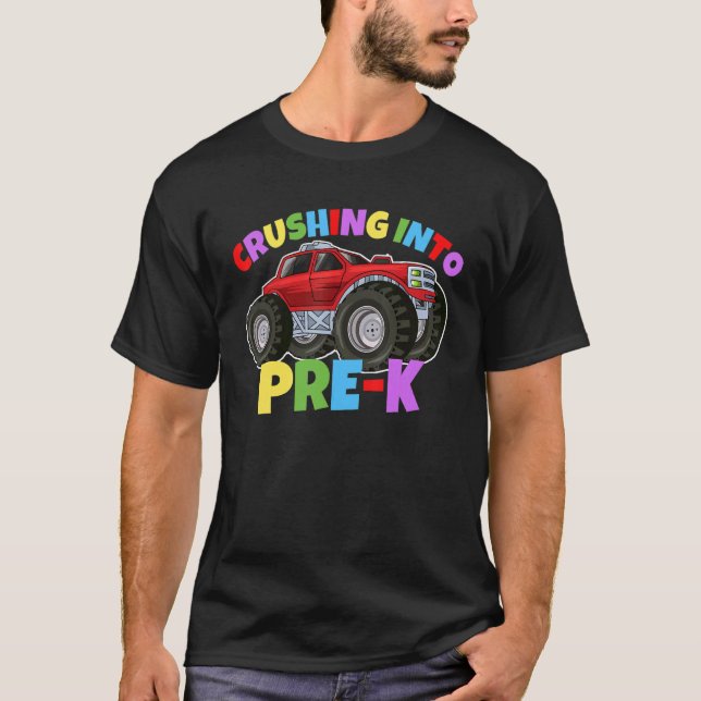 Camiseta Empujándose en un camión de caballos pre K de vuel (Anverso)