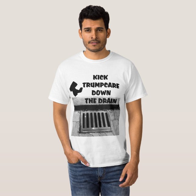 Camiseta Empujar Trumpcare para frenar el drenaje del valor (Anverso completo)