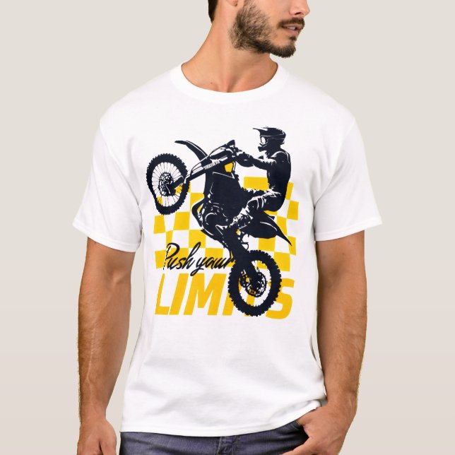 Camiseta Empujar tus límites potencia de la motocruz amaril (Anverso)