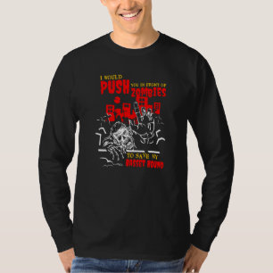 Camiseta Empujarte a zombies para salvar Basset Hound Perro