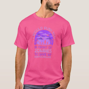 Camiseta Empujarte En Zombies Para Salvar A Mi Divertido Te