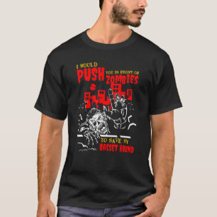 Camiseta Empujarte en Zombies para salvar Basset Hound Perr