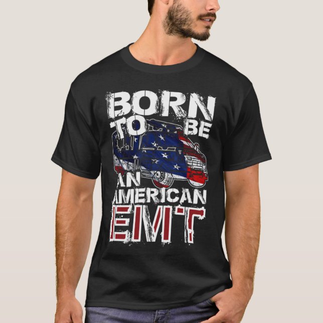 Camiseta EMT Distressed American USA Flag For EMTs (Anverso)