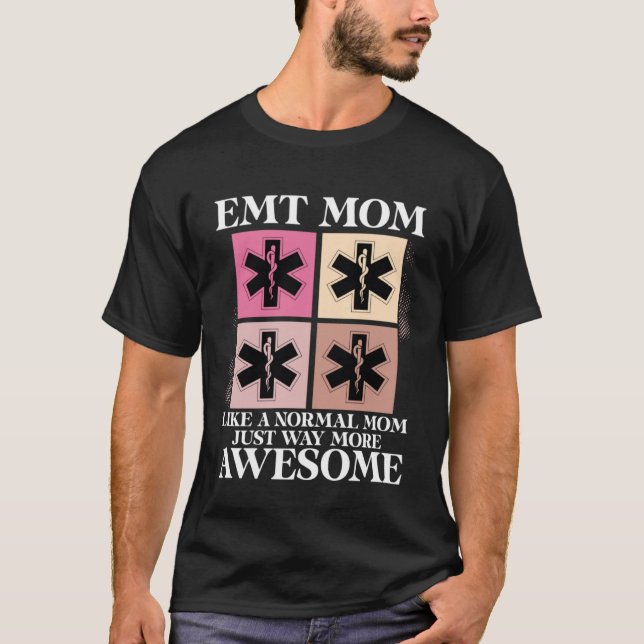 Camiseta EMT Mamá Técnico Médico de Emergencia Paramédico M (Anverso)