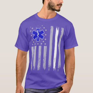 Camiseta EMT Paramédico Bandera Americana Ambulancia Patrio