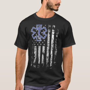 Camiseta Emt Shirt Ems Paramedic Thin White Line De Dos Lad