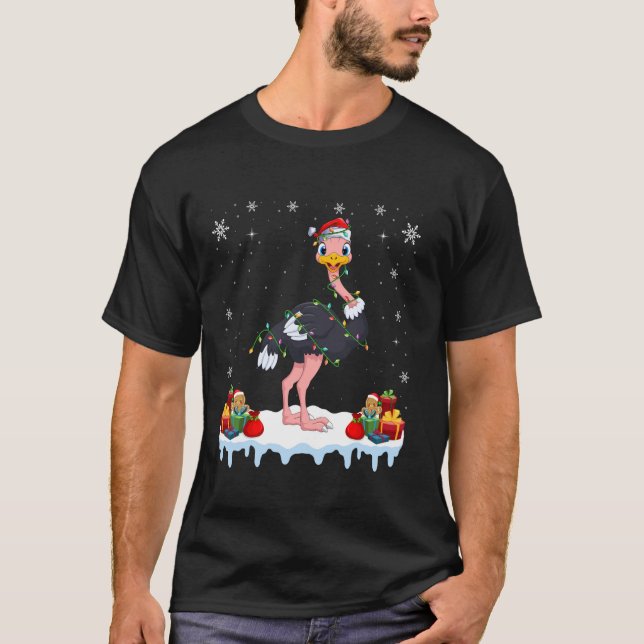 Camiseta Emu Con Santa Hat Xmas Luz Emu Lover Christy (Anverso)
