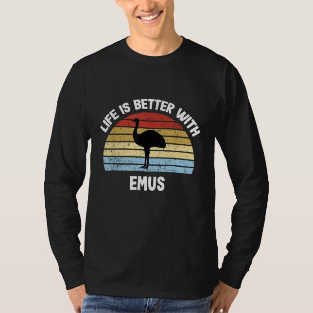 Camiseta Emú con Texto Alemán La vida es mejor (Anverso)
