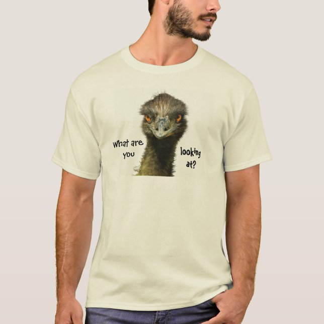 Camiseta ¿Emu quién usted que mira? (Anverso)