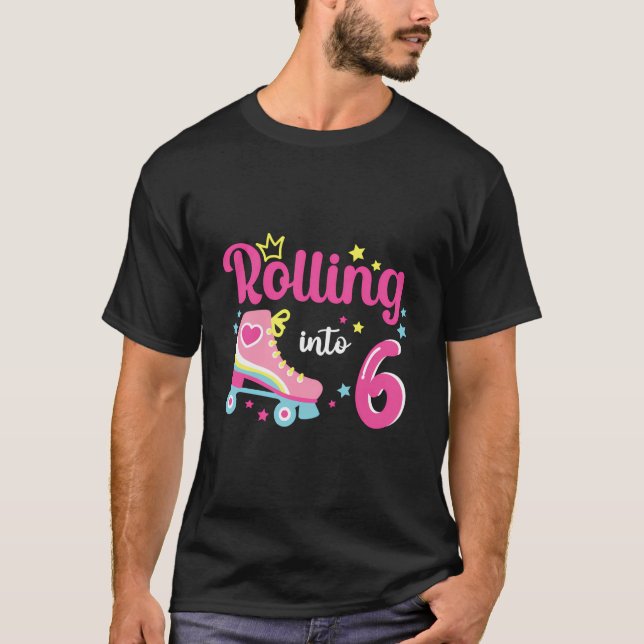 Camiseta En 6 Años Estoy Cumpliendo 6 Roller Skate Bi (Anverso)