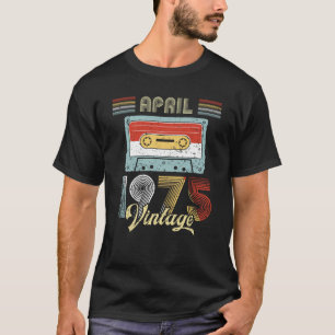Camiseta En abril de 1975 cinta de casete del cumpleaños