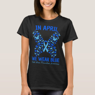Camiseta en abril llevamos azul mariposa de prevención infa
