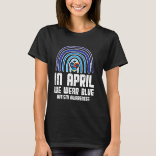 Camiseta En abril llevamos corazón de arcoíris azul Concien