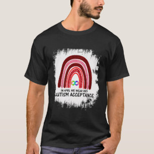 Camiseta En Abril Se Usa Rojo En Vez De Autismo-Aceptación