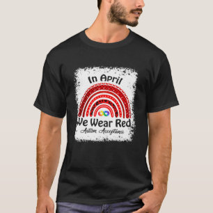 Camiseta En abril usa rojo Aceptación Arcoíris Conciencia d