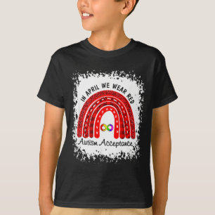 Camiseta En abril usa rojo en lugar de aceptación del autis