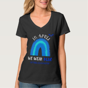 Camiseta En Abril Usamos Autismo Azul Conciencia Arcoiris