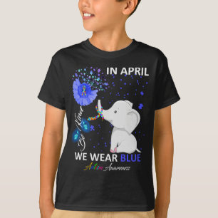 Camiseta en abril usamos autismo de elefantes azul