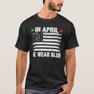 Camiseta En Abril Usamos Awarene De Bandera Norteamericana 