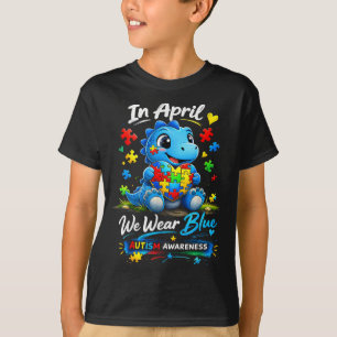 Camiseta En abril usamos dinosaurio de conciencia del autis
