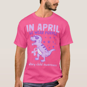 Camiseta En Abril Usamos Dinosaurio Púrpura Militar