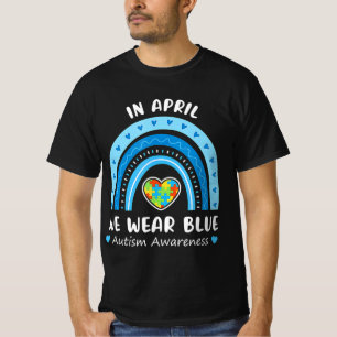 Camiseta En Abril Usamos El Autismo Arcoiris Azul Concienci
