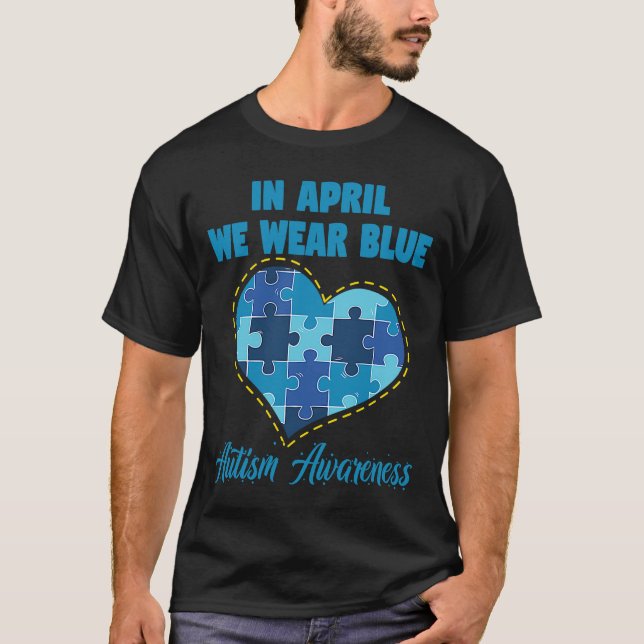Camiseta En Abril Usamos El Autismo Azul Conciencia Gnomes  (Anverso)