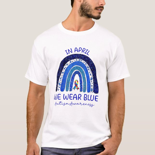 Camiseta En Abril Usamos El Autismo Azul, La Conciencia Del (Anverso)