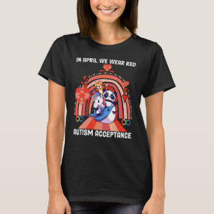 Camiseta En Abril Usamos El Rojo En Vez Del Autismo Que Ace