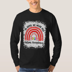 Camiseta En Abril Usamos El Rojo En Vez Del Autismo Que Ace