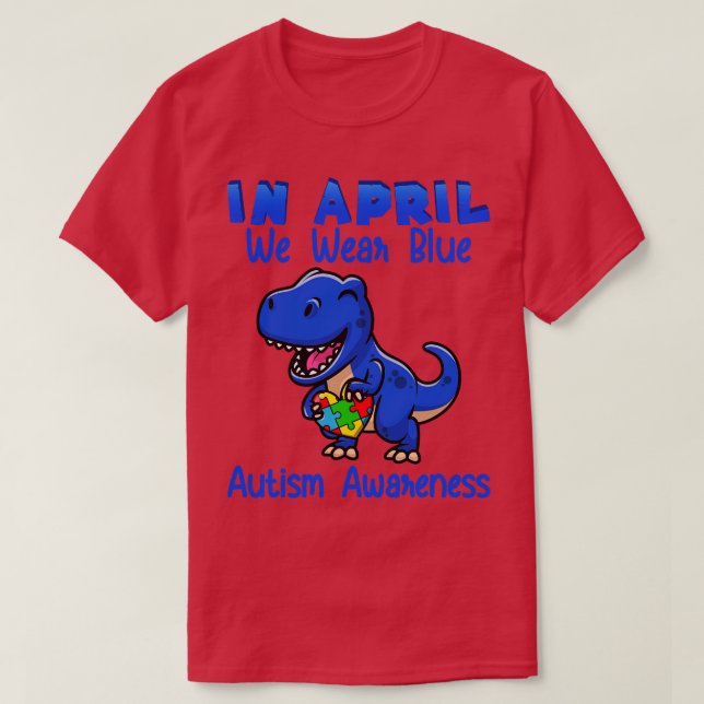 Camiseta En Abril Usamos La Conciencia Del Autismo Azul (Diseño del anverso)