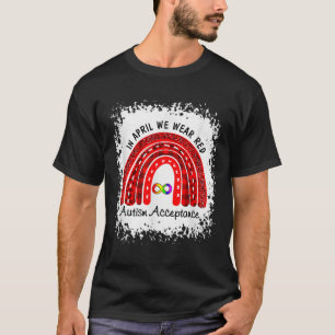 Camiseta En Abril, vestir rojo en lugar de autismo-aceptaci