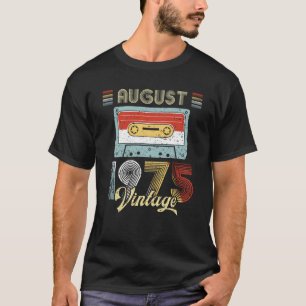 Camiseta En agosto de 1975 cinta de casete del cumpleaños