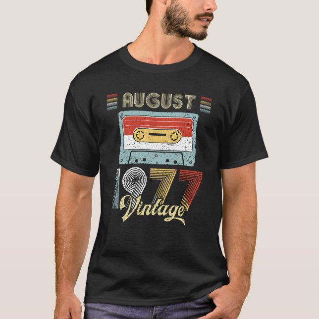 Camiseta En agosto de 1977 cinta de casete del cumpleaños (Anverso)