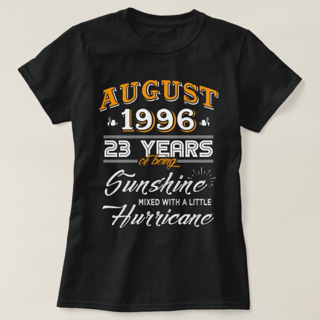 Camiseta En agosto de 1996, 23 años de ser sol (Diseño del anverso)