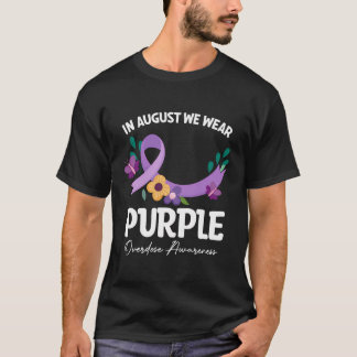 Camiseta En Agosto Usamos Avisos De Sobredosis Purple Preve