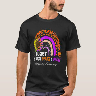 Camiseta En Agosto Usamos Naranja Y Psoriasis Púrpura Aware