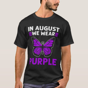 Camiseta En Agosto Usamos Púrpura. Conciencia sobre la sobr