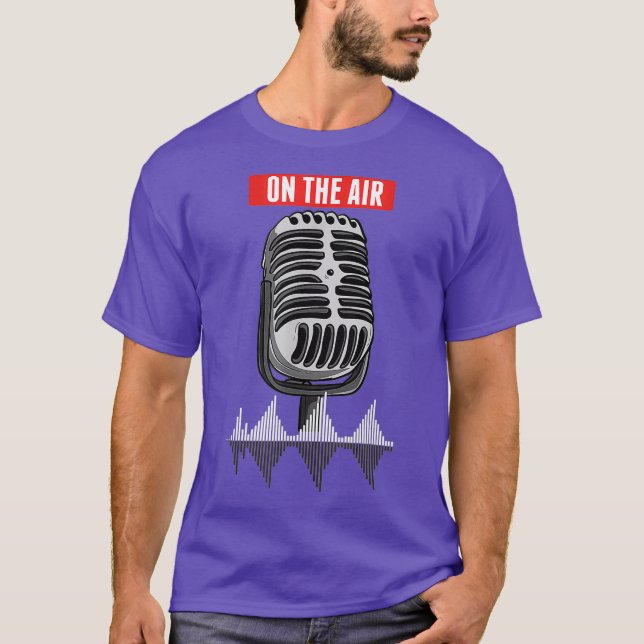 Camiseta En Air Podcast Microphone Radio Show DJ (Anverso)