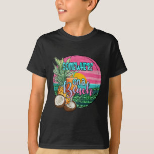 Camiseta En Algún Lugar En Una Playa Pineapple Funny Beach 