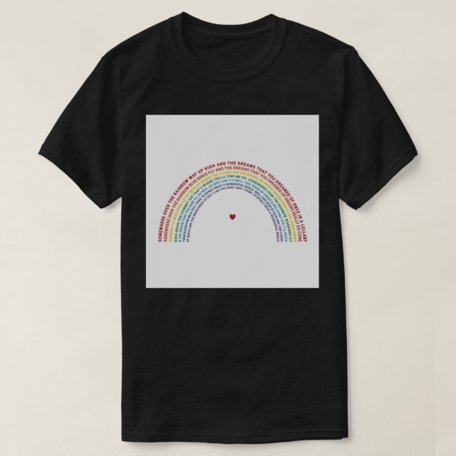 Camiseta En algún lugar sobre el Cojín decorativo arcoiris (Diseño del anverso)