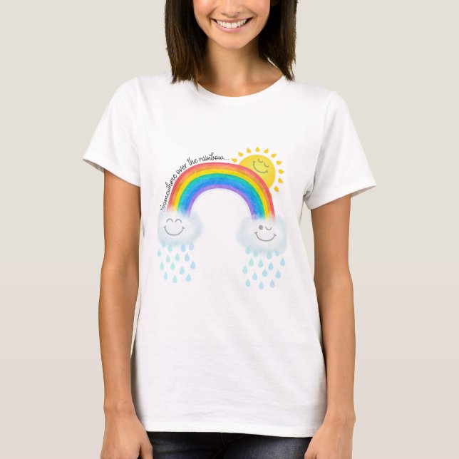 Camiseta En algún lugar sobre el sol arcoiris (Anverso)