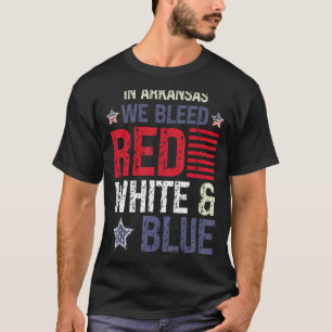 Camiseta En Arkansas Heredamos Blanco Rojo y Azul el 4 de j